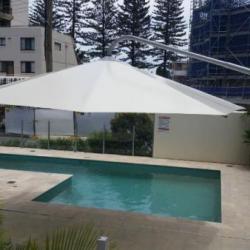 large outdoor super shade 4mtr Umbrella PVC Pearl white Cantilever