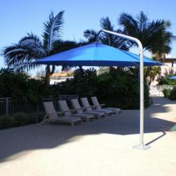  Super shade 5 mtr PVC bright blue cantilever Umbrella